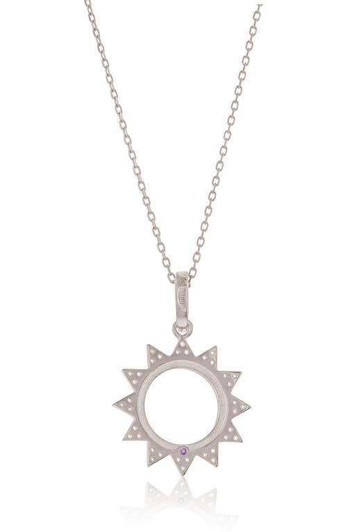 Suzy Levian Cubic Zirconia Sunburst Pendant Necklace
