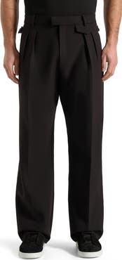 Manière De Voir Pierre Relaxed Fit Pleated Tailored Trousers - Black
