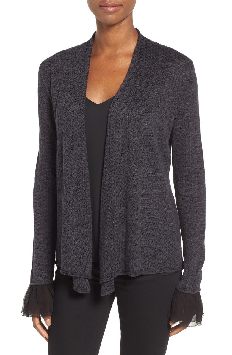 NIC+ZOE Chiffon Cuff Cardigan, Main, color,