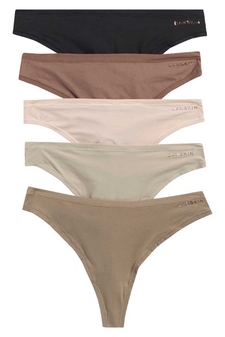 5-Pack Microfiber Thongs, Main, color, MOSS/ FERN/ LINEN MULTI