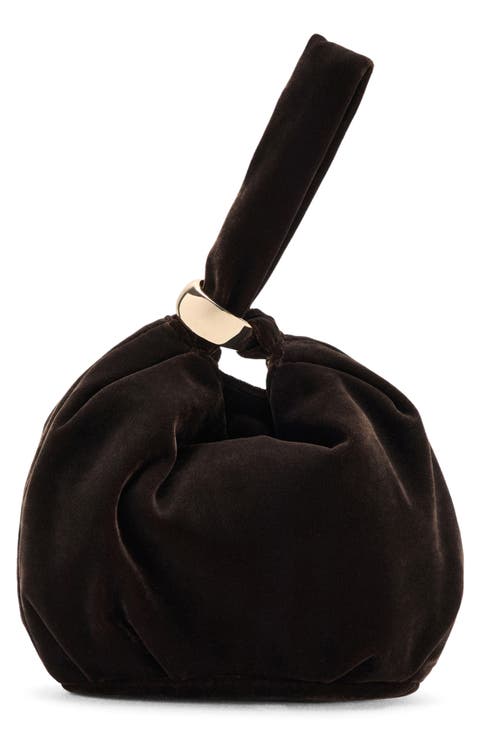 Velvet Loop Handle Pouch Bag