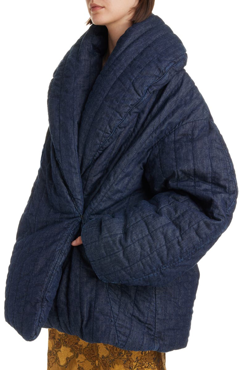 Dries Van Noten Voltaire Oversize Quilted Denim Jacket, Alternate, color, 