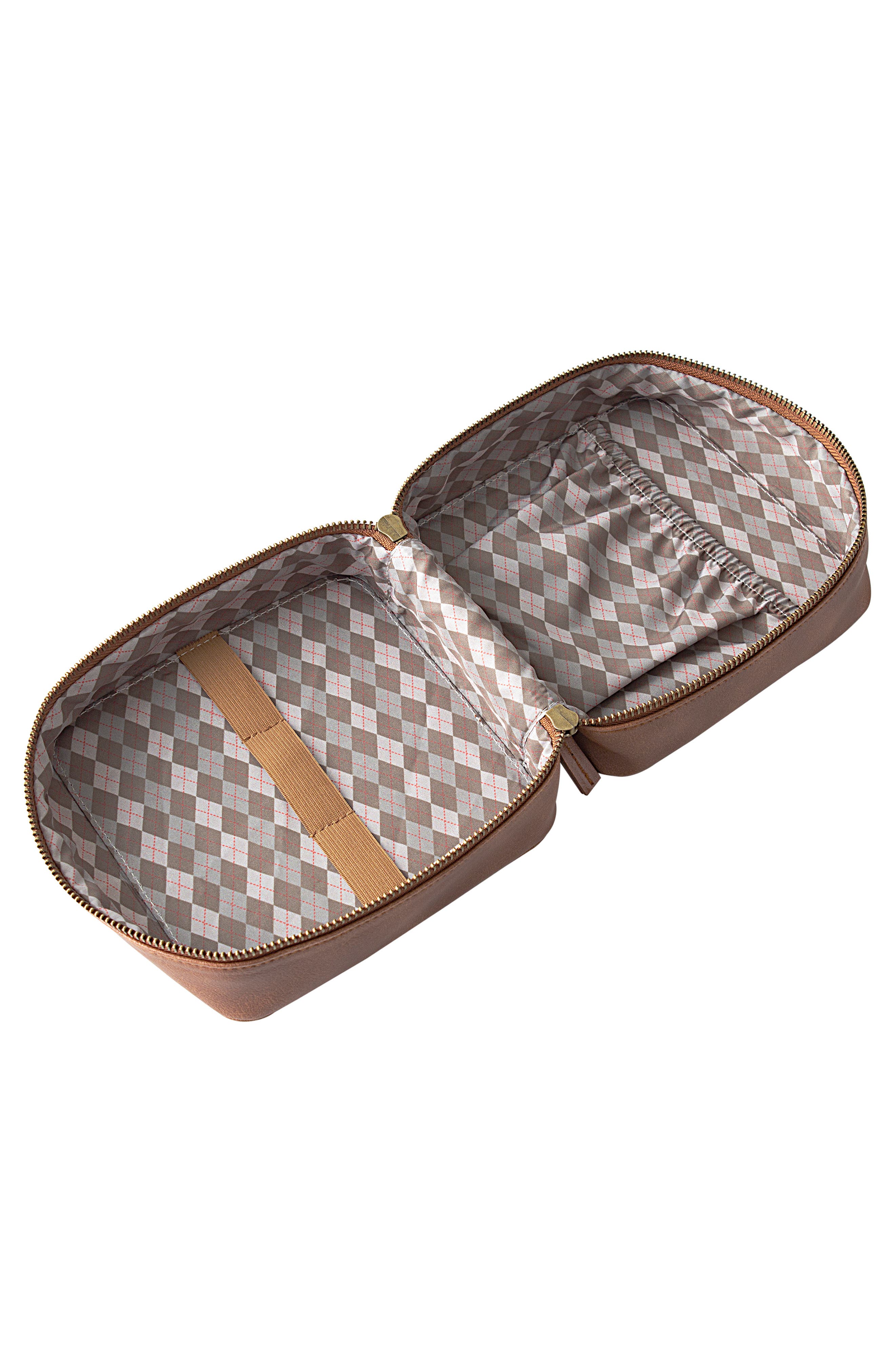 Cathy's Concepts Monogram Vegan Leather Tech Travel Case, Alternate, color, 