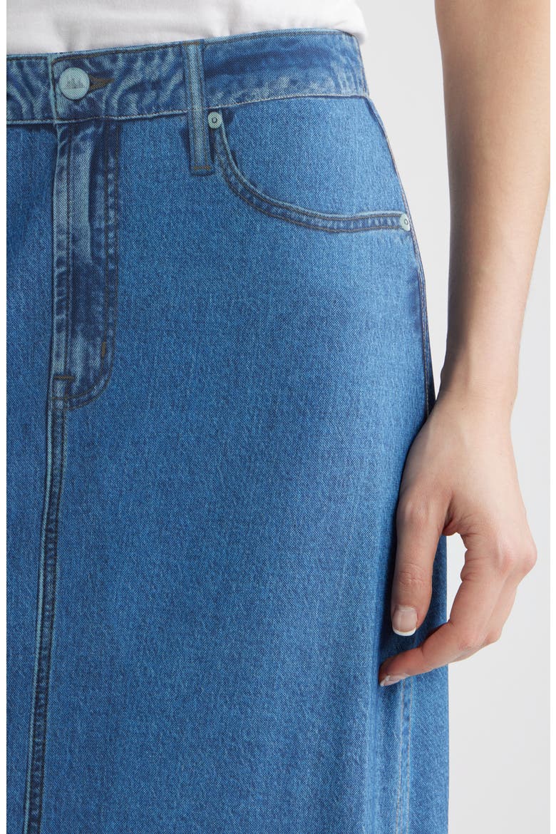 Denim Mesh Maxi Skirt, Alternate, color, INDIGO