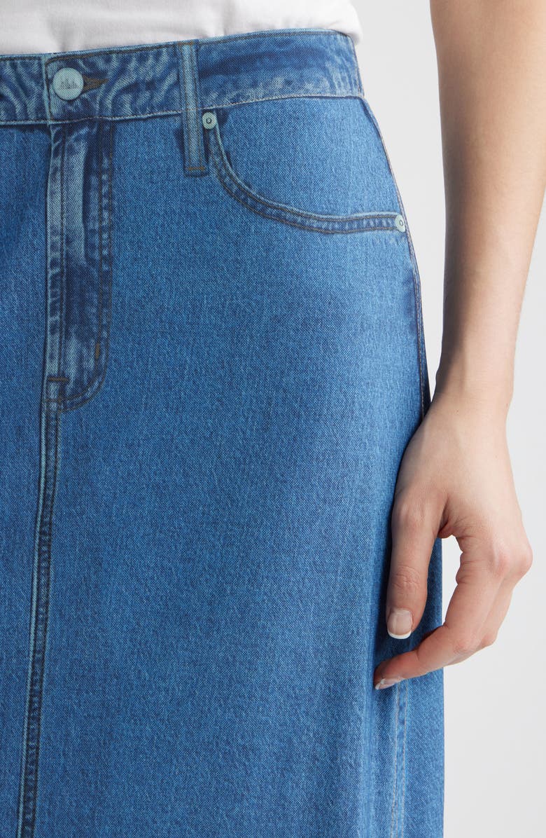 CITY BLUES Denim Mesh Maxi Skirt, Alternate, color, Indigo