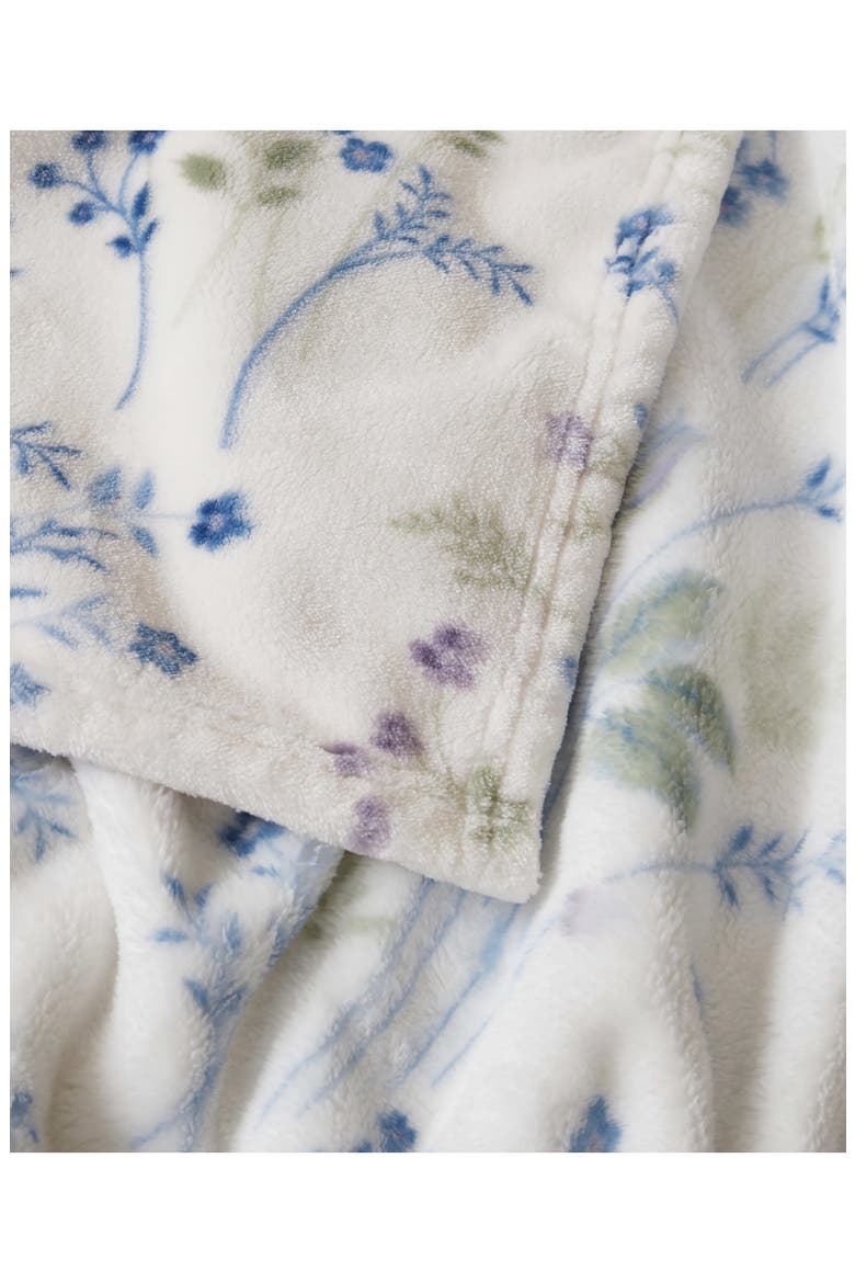 Wildflower Faux Shearling Throw Blanket, Alternate, color, PURPLE FLORAL