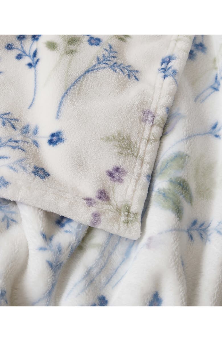 Lucky Brand Wildflower Faux Shearling Throw Blanket, Alternate, color, Purple Floral