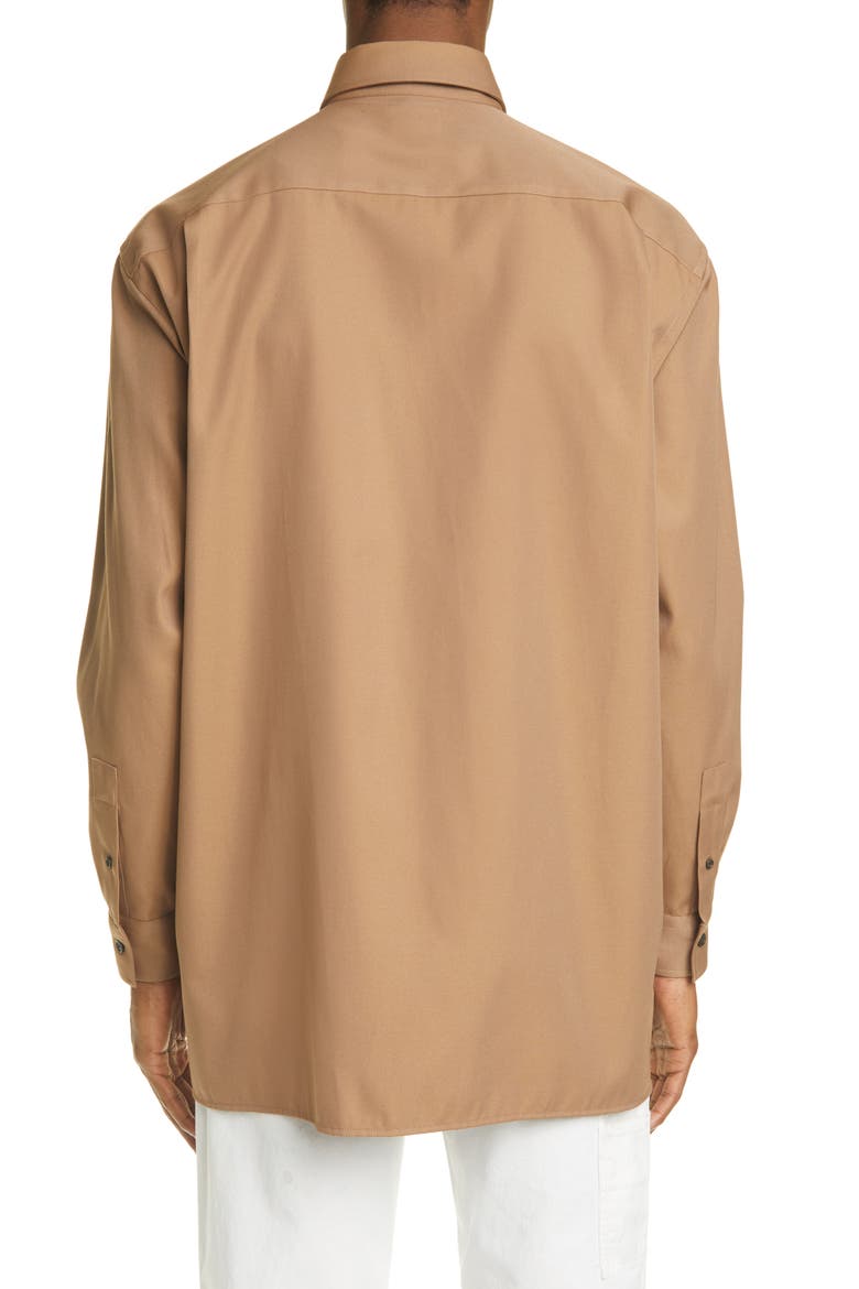 Atlent Longline Button-Up Shirt, Alternate, color, MUSHROOM BEIGE
