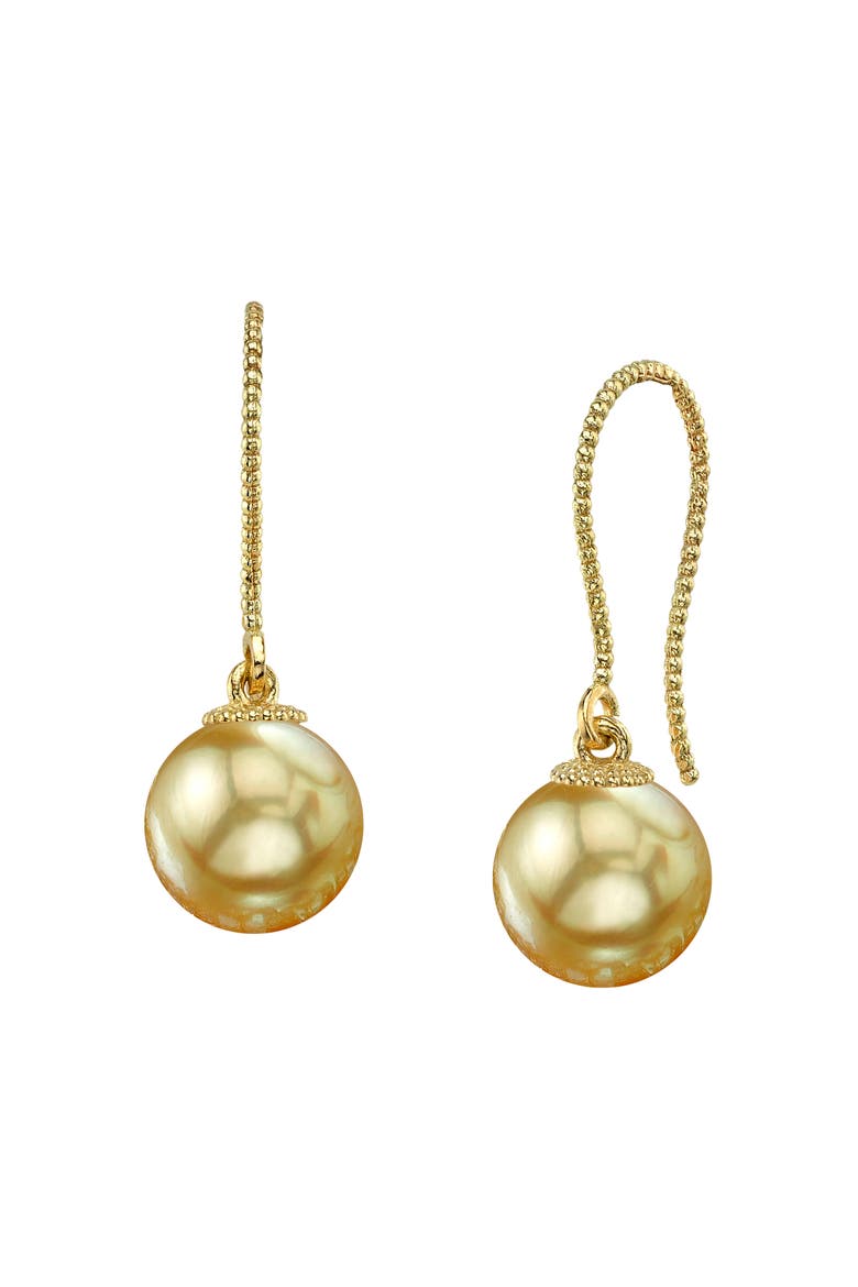 Golden South Sea Pearl Cindy Earrings, Main, color, Yellow Gold