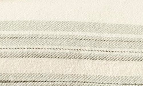 Coyuchi Cloud Brushed Organic Cotton Flannel Sheet Set In Juniper Herringbone Stripe