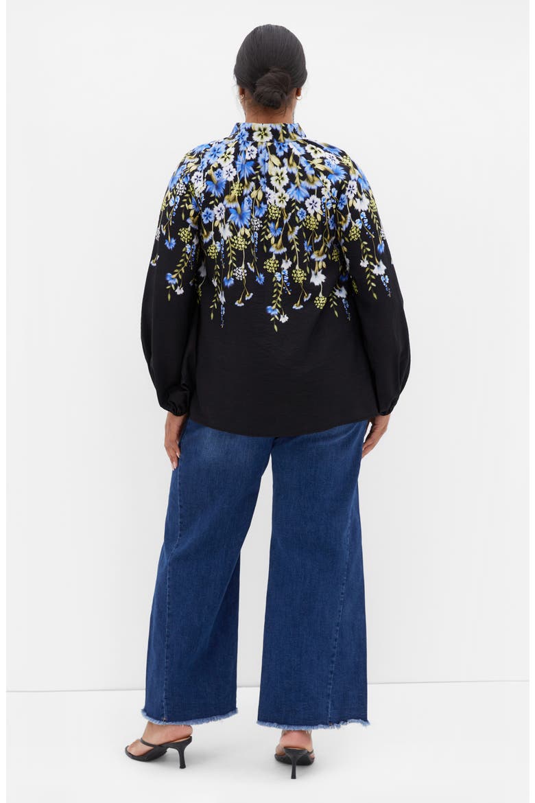 Kayla Floral Print Shirt, Alternate, color, BLUE FLORAL