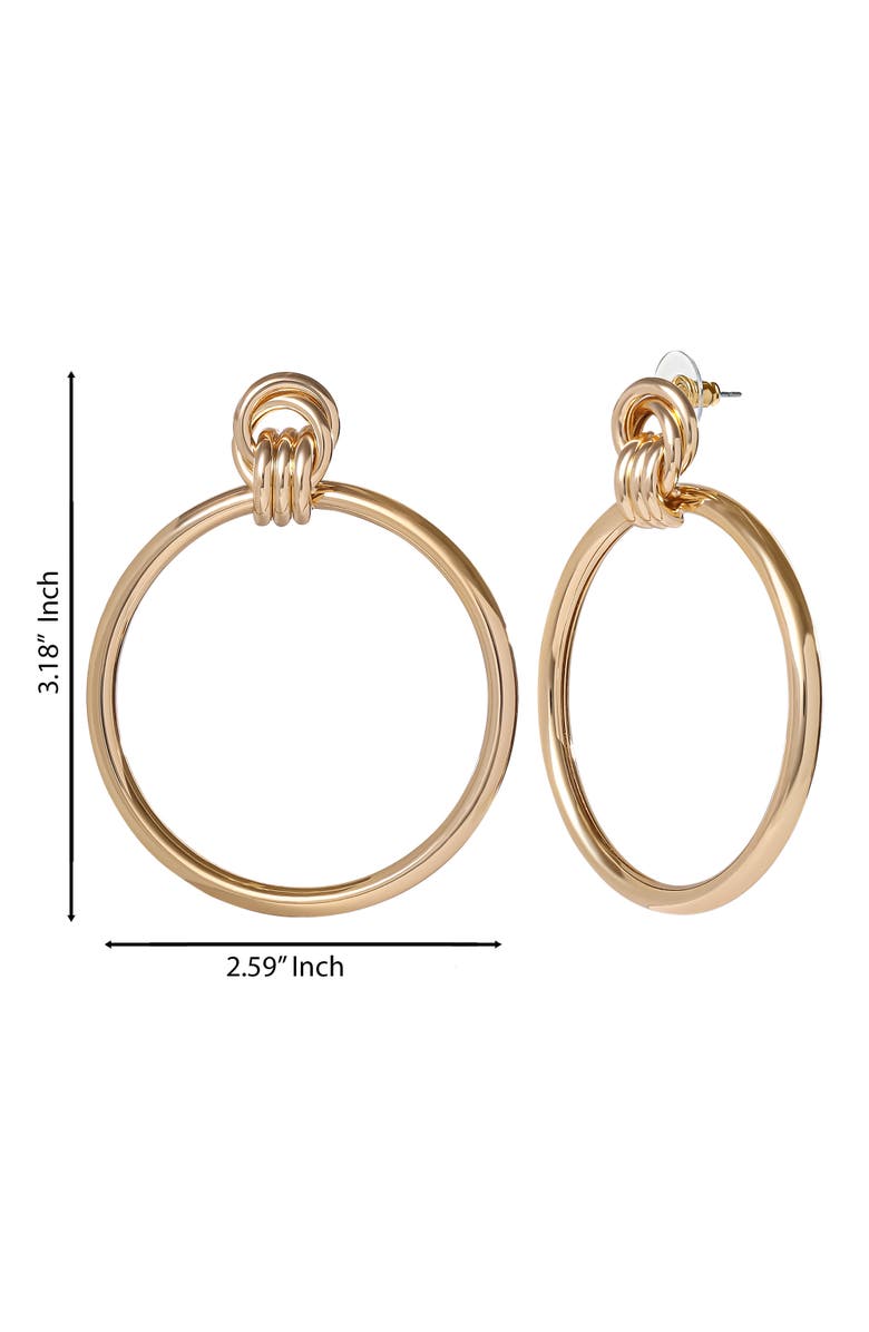 Jessica Simpson Oversized Gold Circle Drop Earrings, Alternate, color, Gold