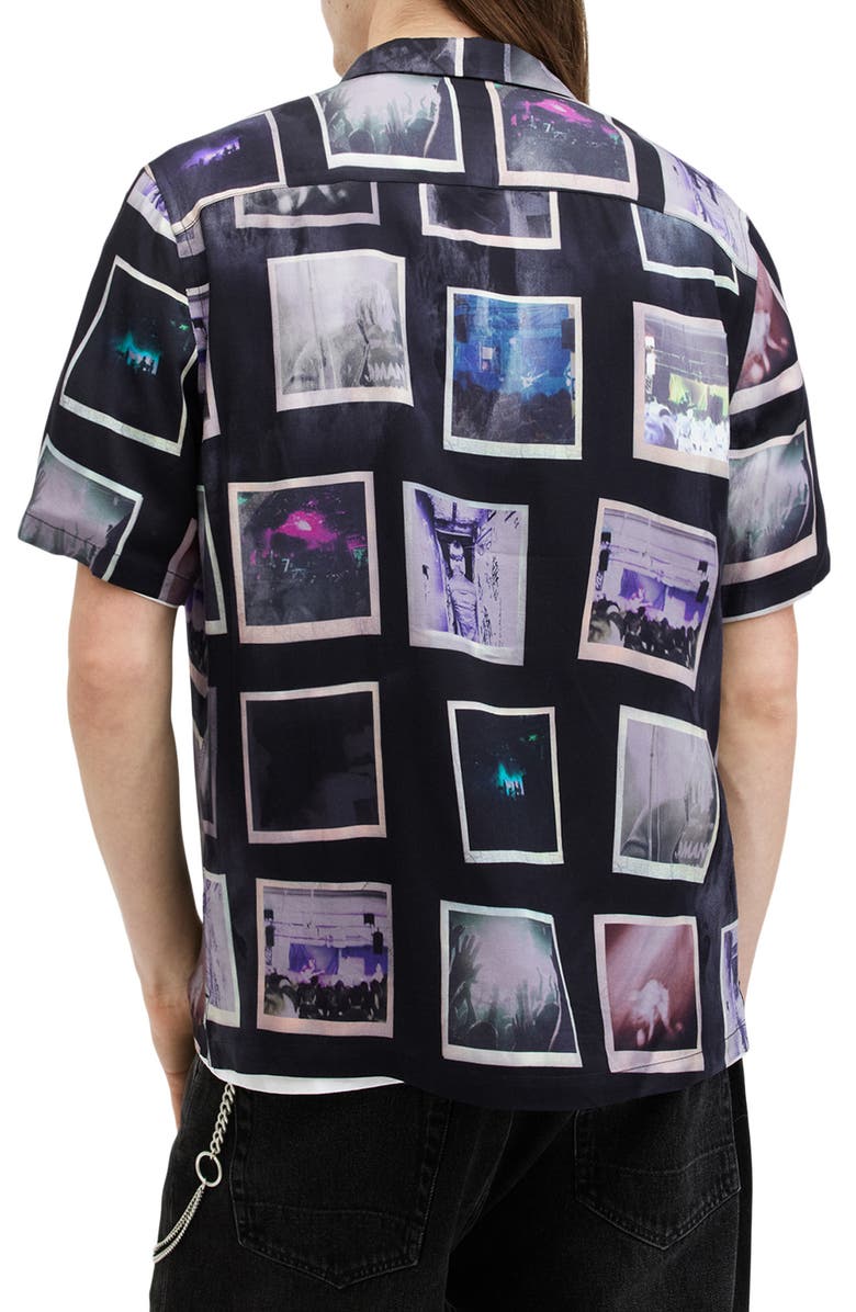 AllSaints Fotos Camp Shirt, Alternate, color, Jet Black