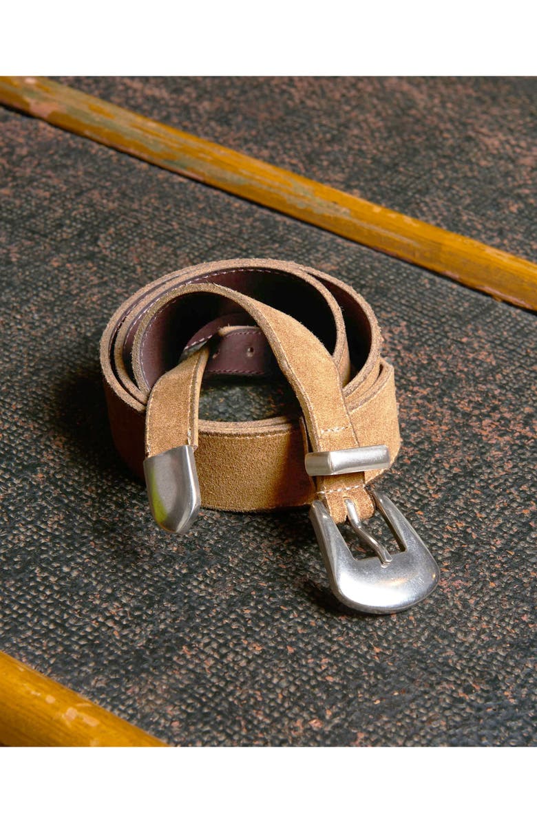 Fortela Phoenix Suede Leather Belt, Alternate, color, Sand1