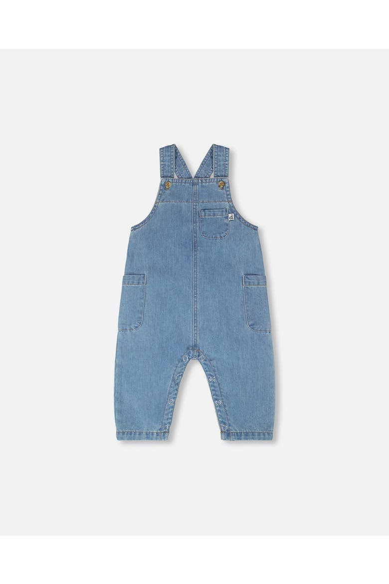 Sleeveless One-Piece Chambray Overall, Main, color, Light Blue Denim