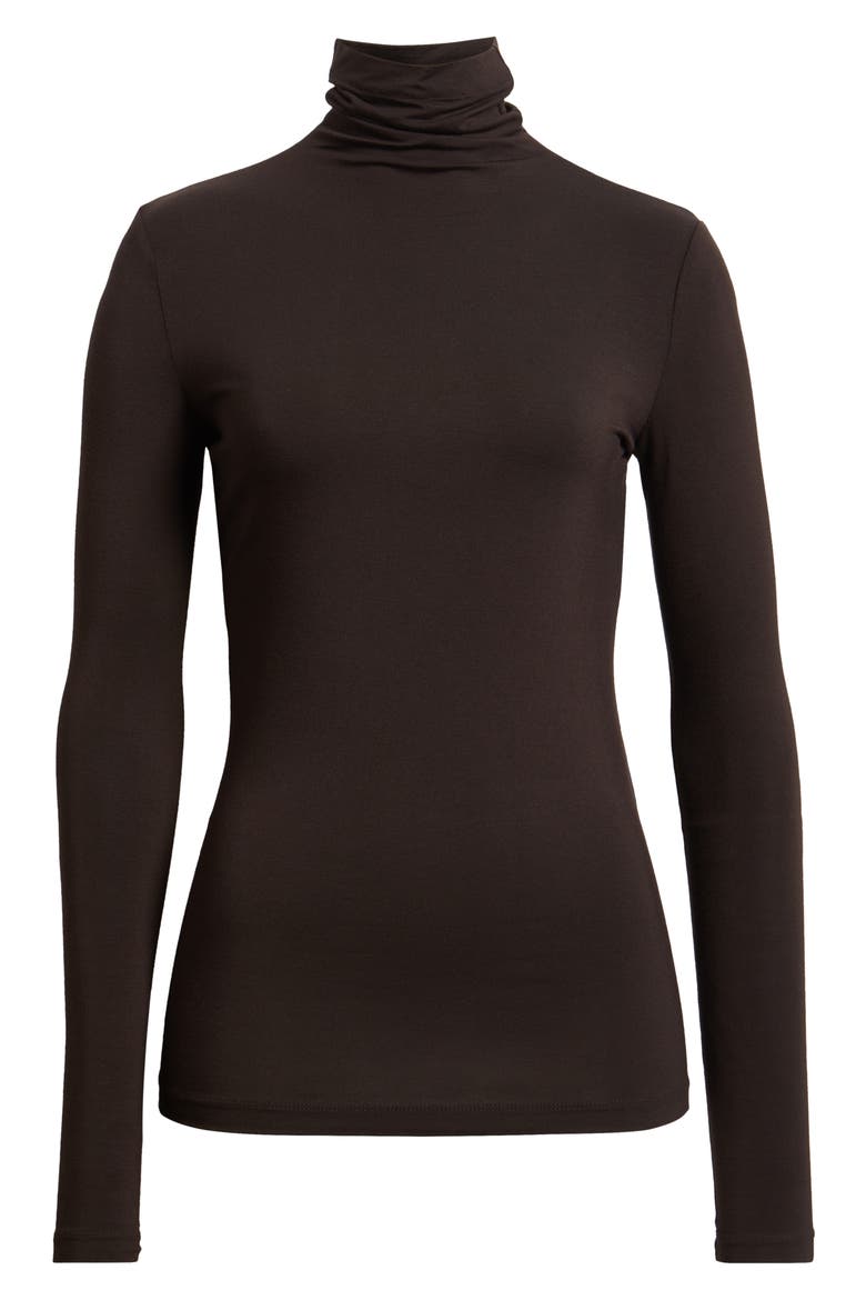 Turtleneck Seamless Top, Alternate, color, DEEP MAHOGANY