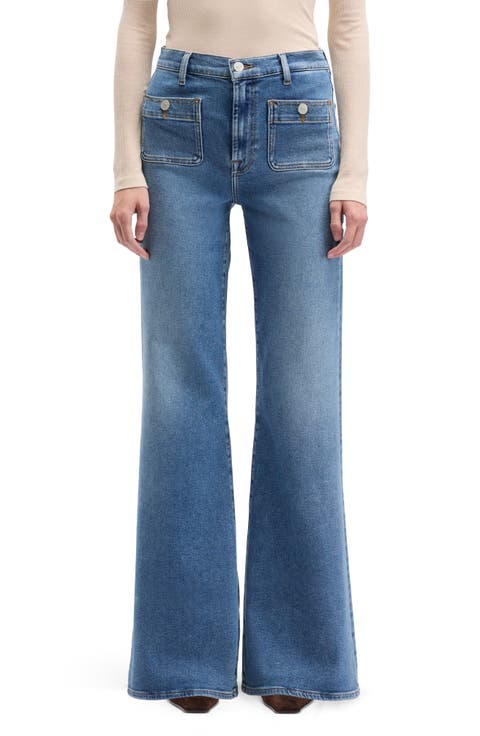 Modern Dojo Tailorless High Waist Flare Jeans (Oceanstone)
