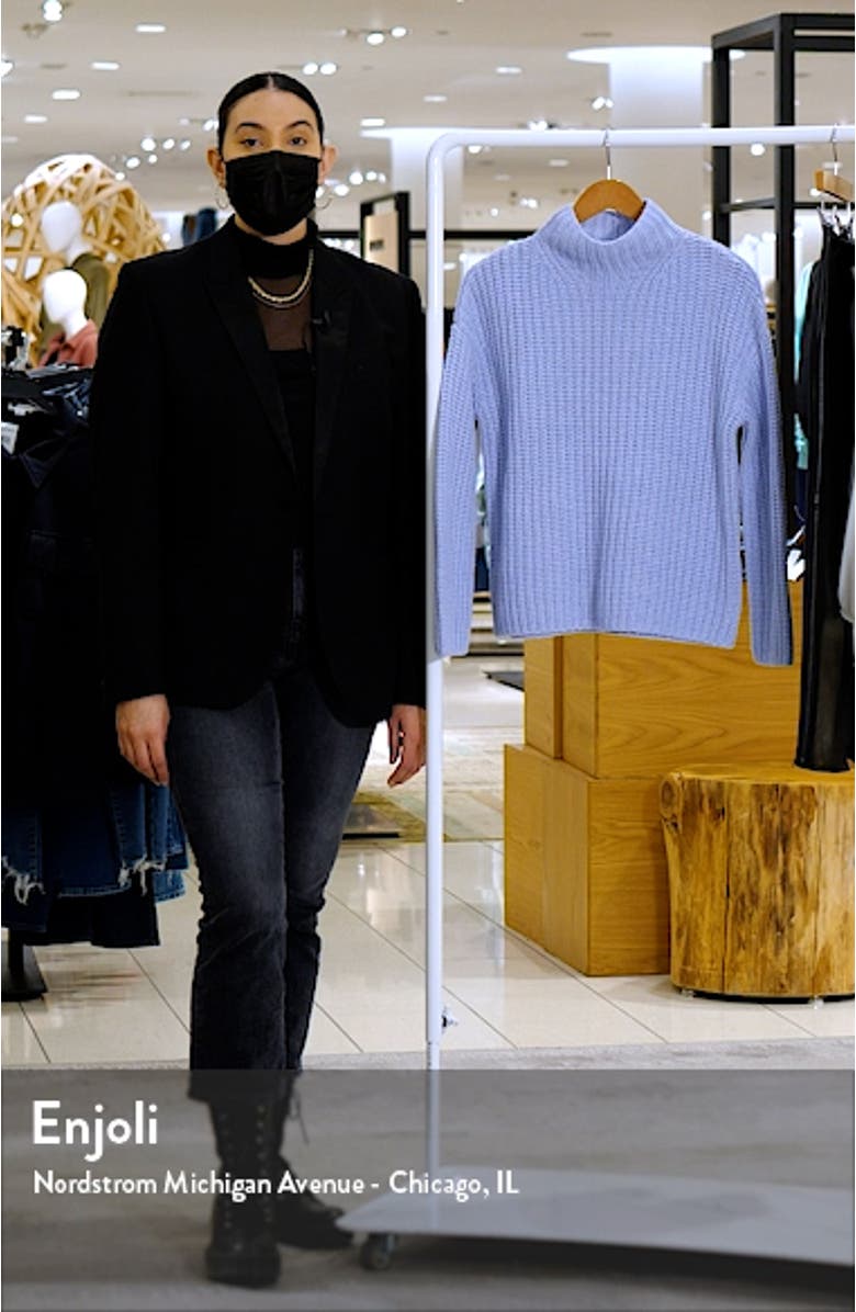 Ribbed Wool & Cashmere Blend Mock Neck Sweater, sales video thumbnail