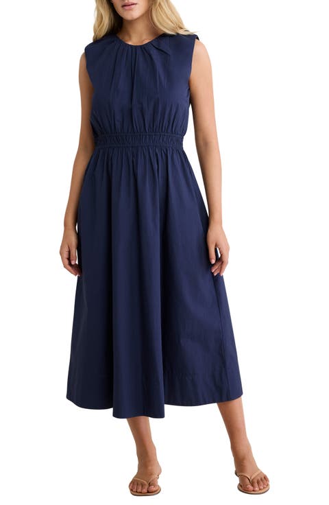 Dakota Sleeveless Poplin Maxi Dress