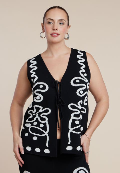 Intarsia Sweater Vest (Plus)