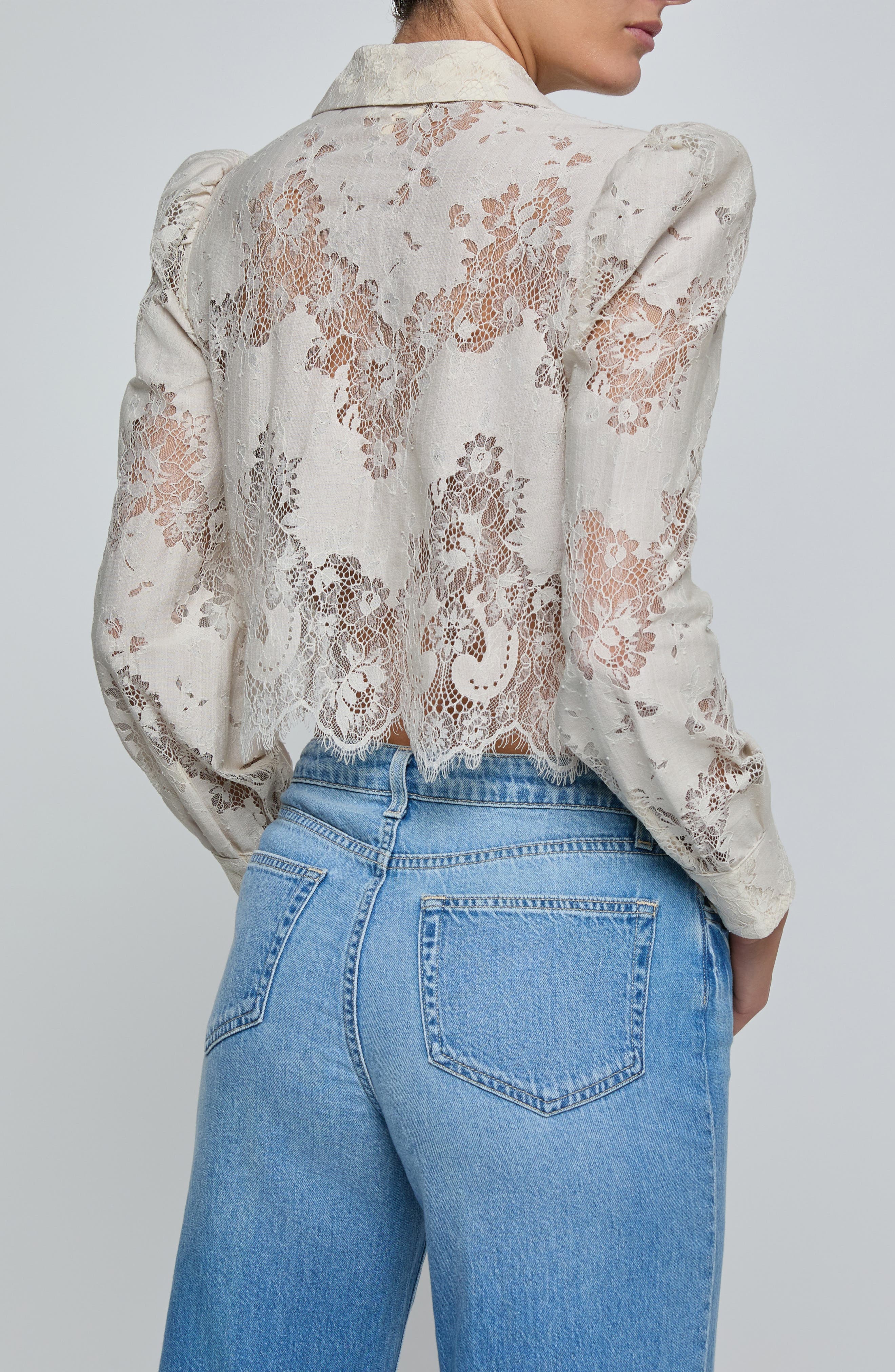 Anita Lace Crop Button-Up Shirt - image 2
