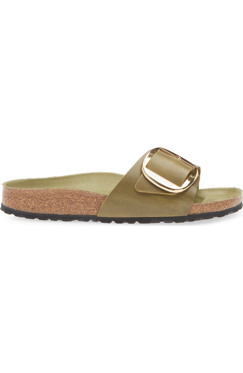 Birkenstock Madrid Big Buckle Slide Sandal, Alternate, color, Green Olive