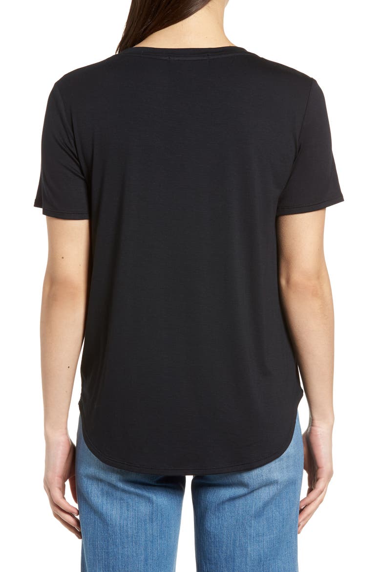 Gibson x Living in Yellow Felicity V-Neck Tee (Nordstrom Exclusive), Alternate, color, BLACK
