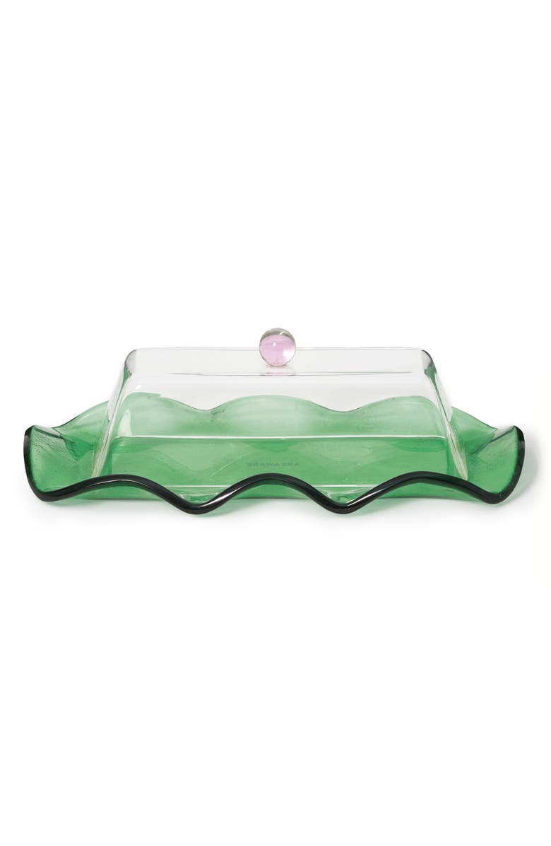 Areaware Everything Nice Butter Dish, Main, color, Green/ Pink