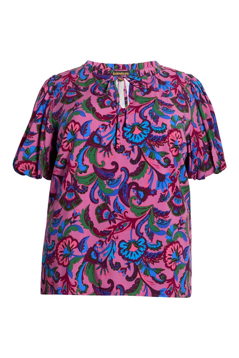Valier Floral Print Puff Sleeve Top, Alternate, color, MAUVE-MULTI