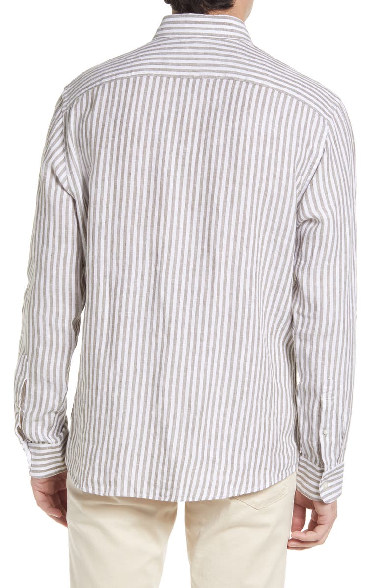 Brax Men's Daniel Stripe Linen Button-Up Shirt, Alternate, color,