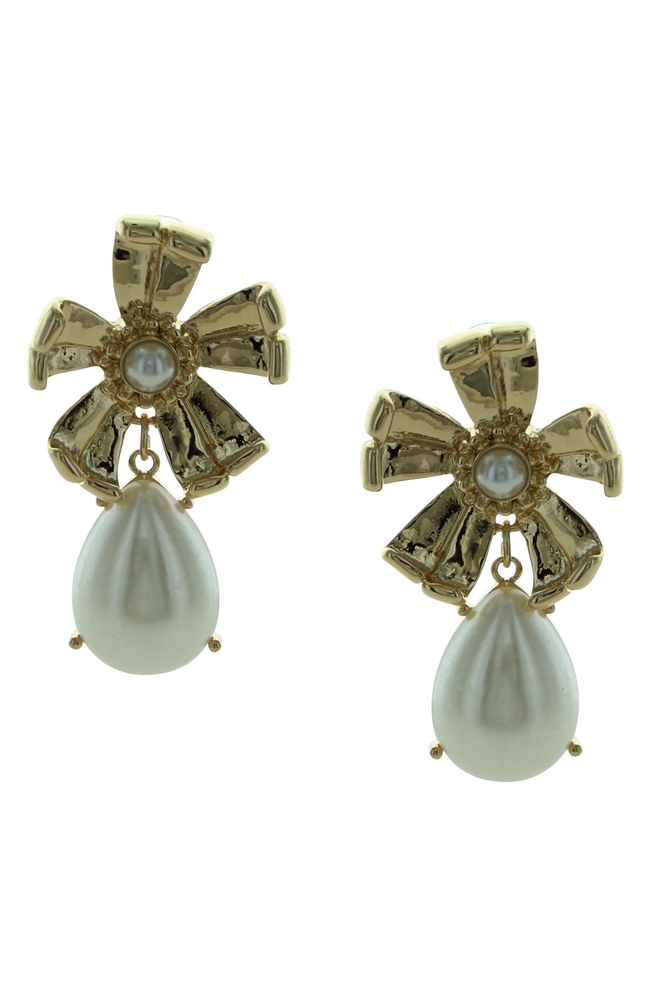 OLIVIA WELLES Kate Crystal Teardrop Flower Earrings