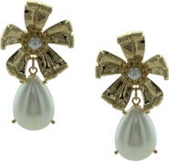 OLIVIA WELLES Kate Crystal Teardrop Flower Earrings