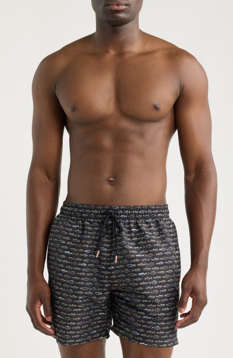 Danio Fish Print Swim Trunks