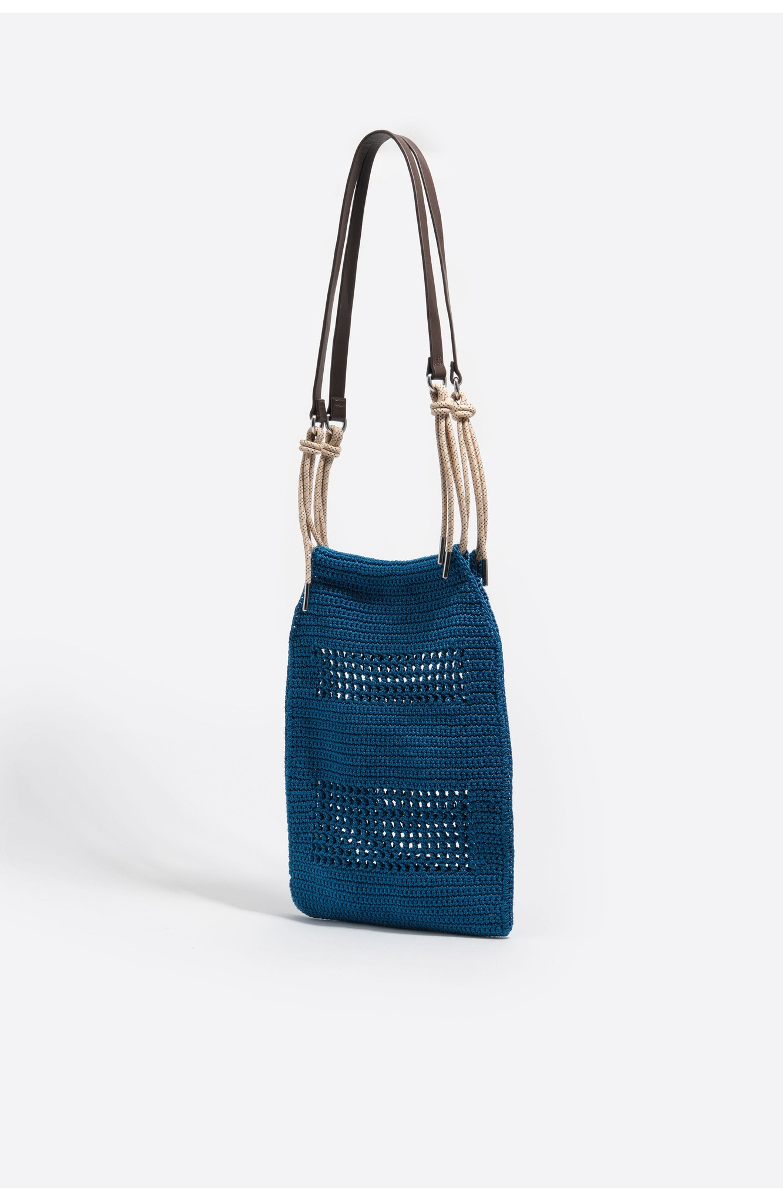Bimba y Lola Crochet Market Bag, Alternate, color, Blue