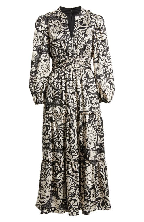 Julia Jordan Two-tone Long Sleeve Maxi Dress In Multi