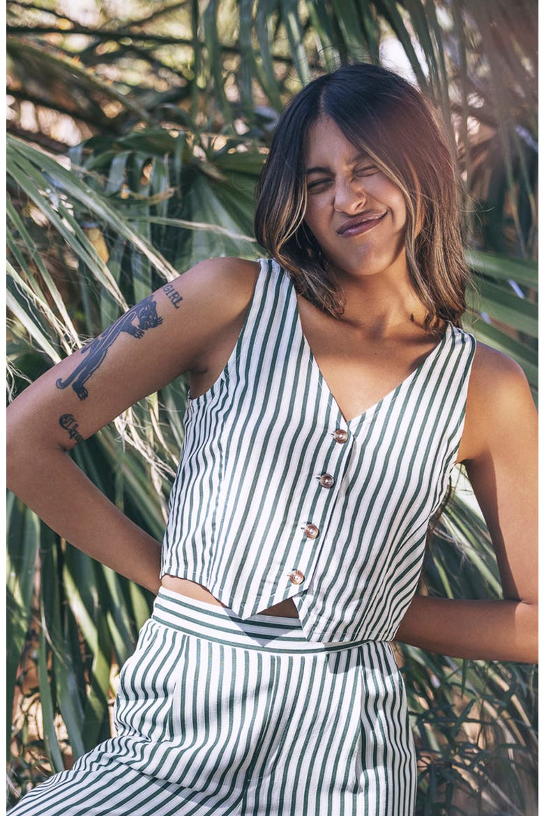 Roadside Stripe Vest, Alternate, color, EDEN