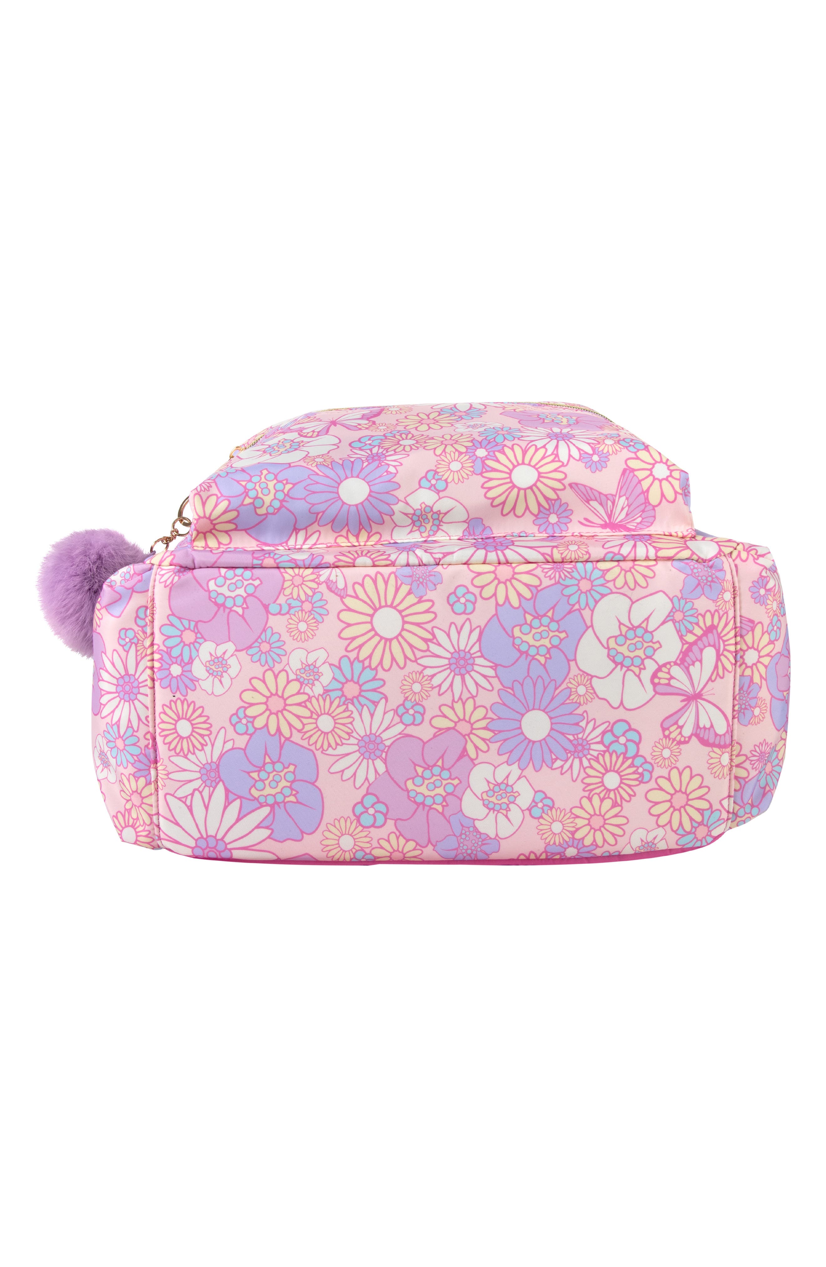 Jessica Simpson Kids' Nylon Floral Backpack with Pompom, Alternate, color, 