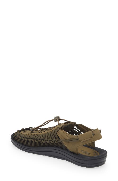 Keen Uneek Two-cord Sandal In Dark Olive/black