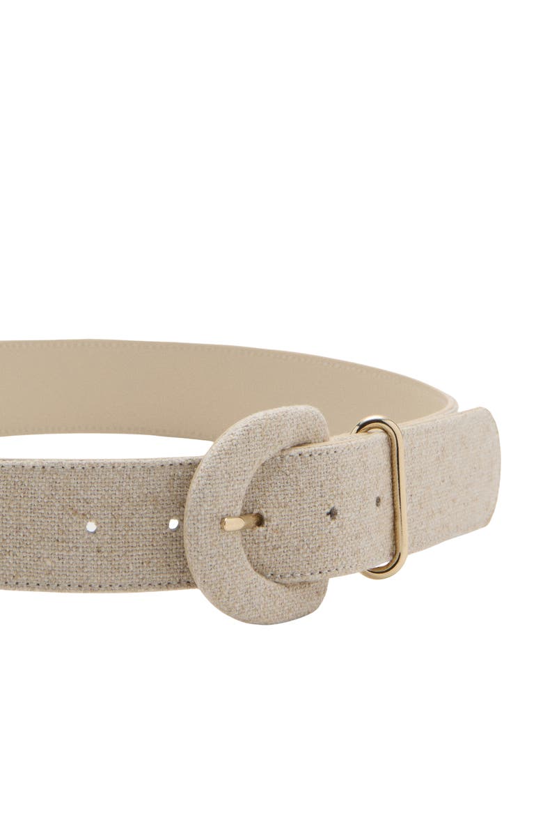 MANGO Cotton & Linen Belt, Alternate, color, Beige