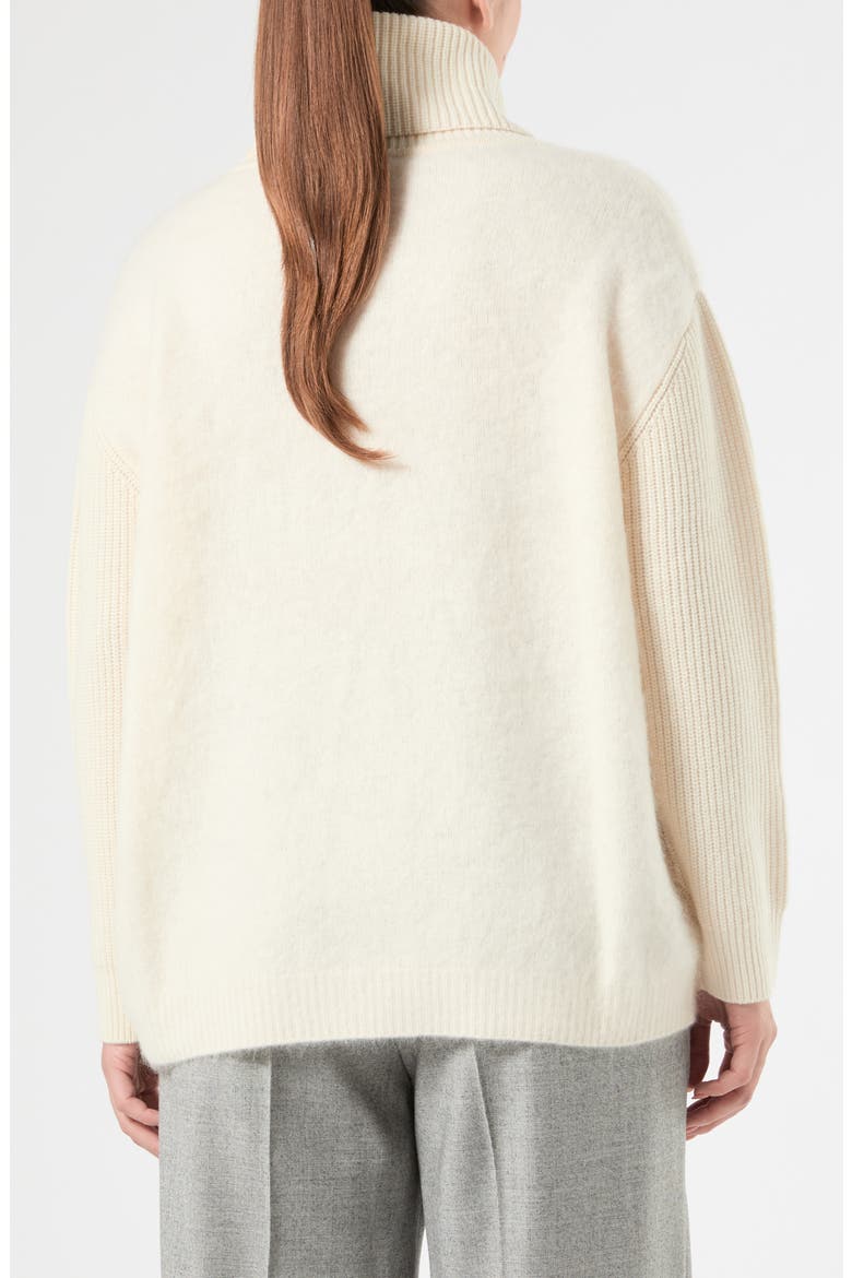 Wool, Cashmere & Silk Turtleneck Sweater, Alternate, color, IVORY