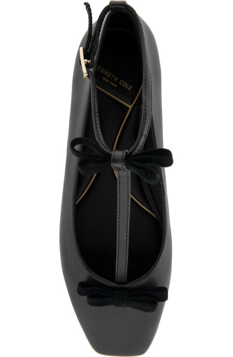 Kenneth Cole Juliet T-Strap Flat, Alternate, color, Black Leather