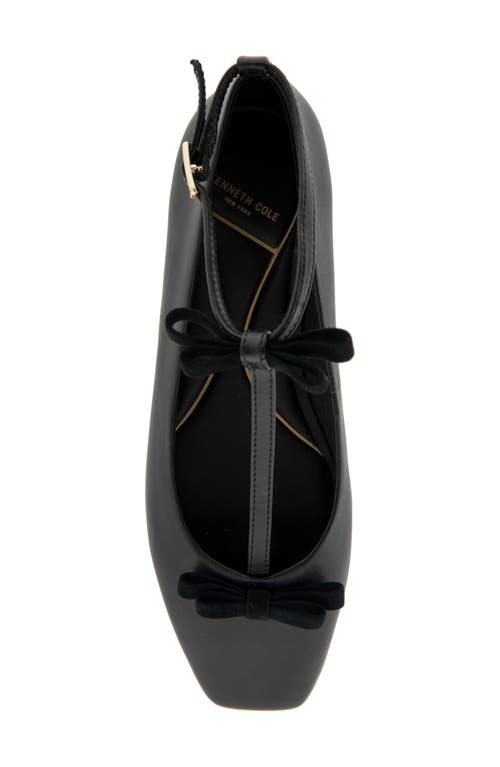 Kenneth Cole Juliet T-strap Flat In Black Leather