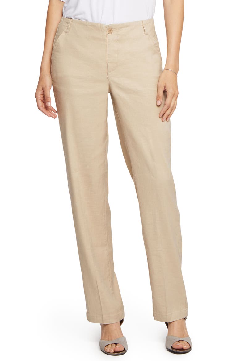 Marilyn Linen Blend Trousers, Main, color, FEATHER