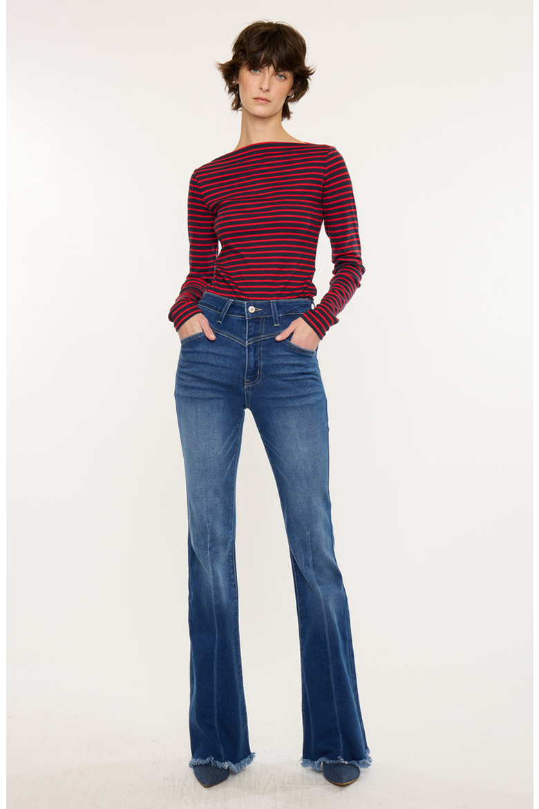 Ashton High Rise Flare Stretch Jeans, Alternate, color, Medium Wash