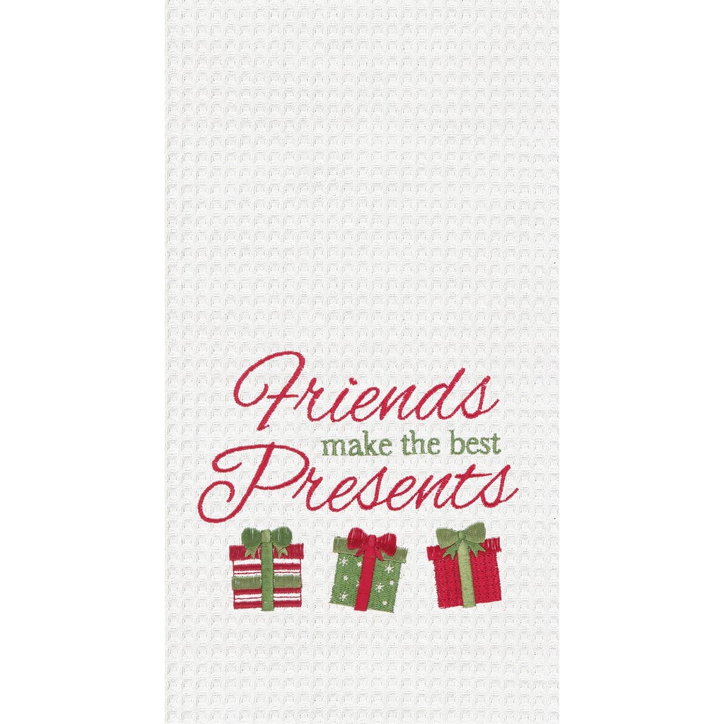 C & F Home C&f Home 27" X 18" Trio Wrapped Christmas Presents "friends Are The Best Presents" Embroidered Cotto In Multi