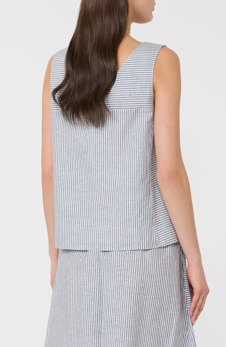 MM by Max Mara Stripe Linen Blend Tank, Alternate, color, Sky Blue