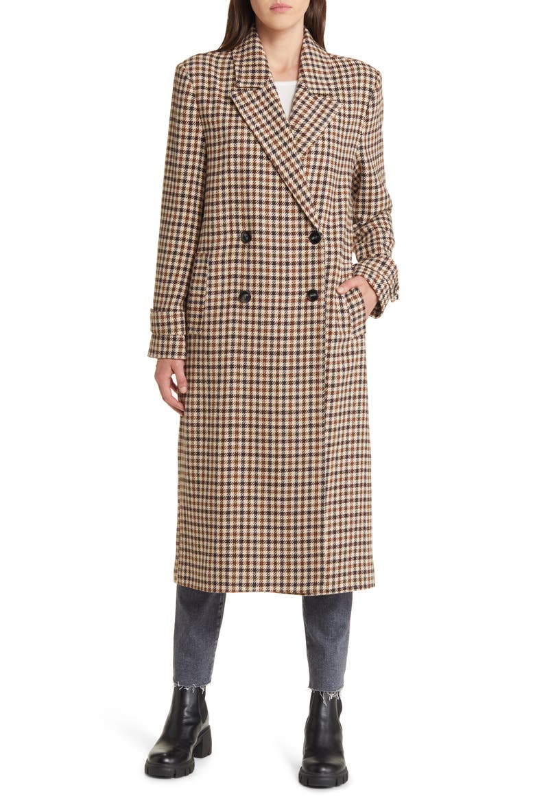 Prince Plaid Double Breasted Coat, Main, color, PLAID