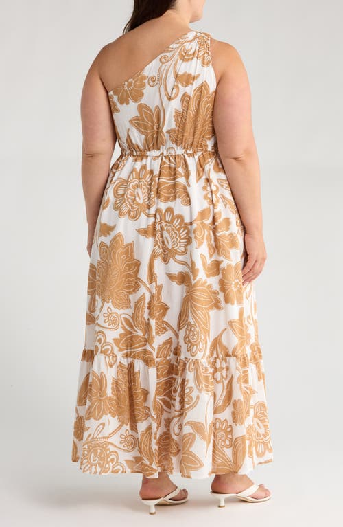 Sugarlips Elya Floral One-shoulder Cotton Maxi Dress In Multi