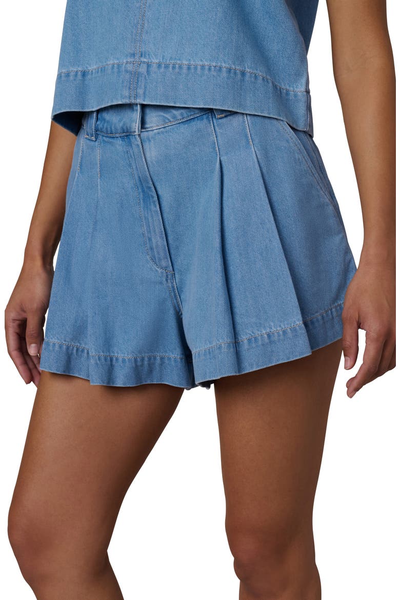 The Lillie Pleated A-Line Denim Shorts, Alternate, color, COPIOUS