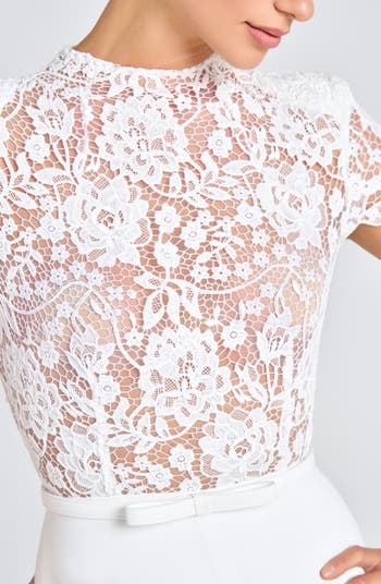 Harriet Flare Leg Lace & Crepe Jumpsuit